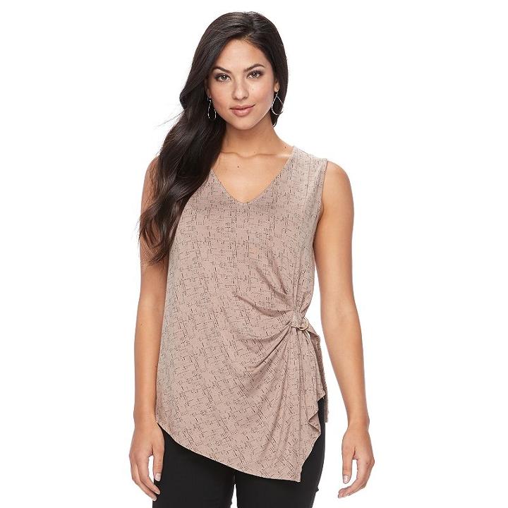 Women's Apt. 9&reg; Ruched Tank, Size: Large, Brown Oth