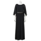Women's Chaya Beaded Popover Evening Gown, Size: 8, Black