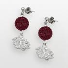 South Carolina Gamecocks Sterling Silver Crystal Linear Drop Earrings, Women's, Red
