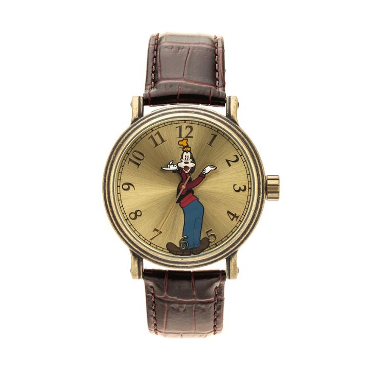 Disney's Goofy Men's Leather Watch, Size: Large, Brown