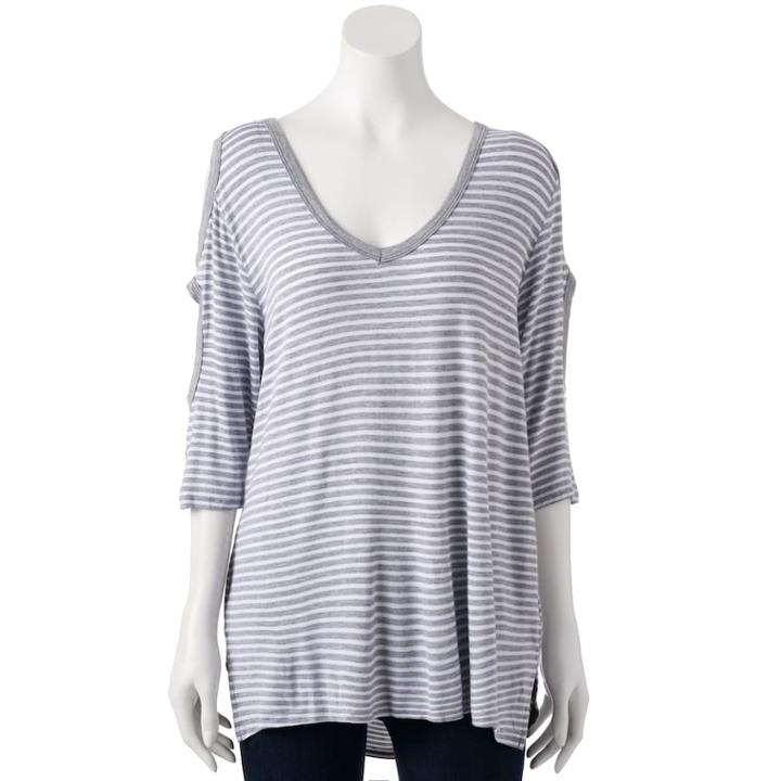 Women's French Laundry Cutout Cold-shoulder Tee, Size: Xl, White Oth