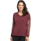 Women's Marika Abigail Long Sleeve Top, Size: Large, Dark Red