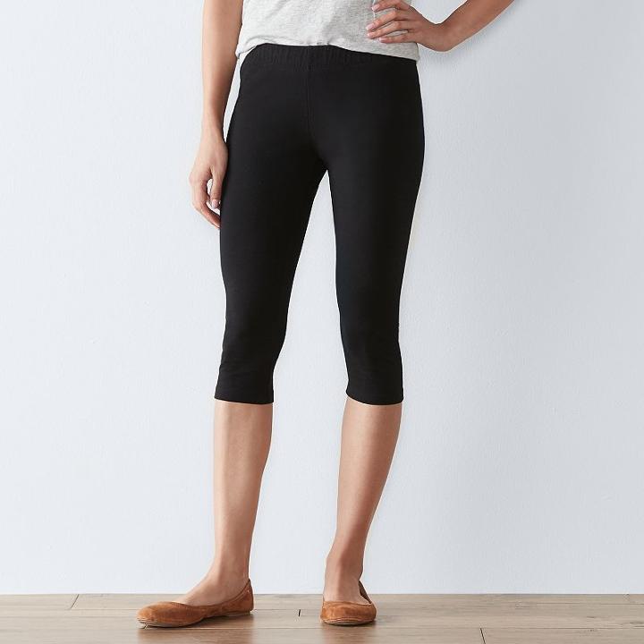 Petite Sonoma Goods For Life&trade; Crop Leggings, Women's, Size: M Petite, Black