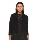 Women's Ronni Nicole Eyelash Open-front Shrug, Size: Small, Black