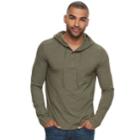 Men's Sonoma Goods For Life&trade; Supersoft Classic-fit Henley Hoodie, Size: Xl, Dark Green