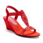 New York Transit Got It Women's Wedge Sandals, Size: Medium (9), Red