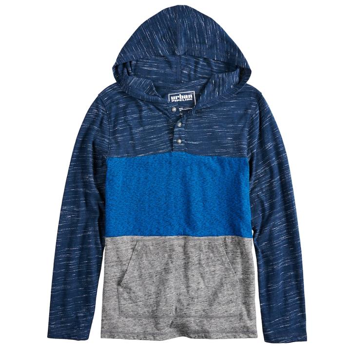 Boys 8-20 & Husky Urban Pipeline&reg; Colorblock Hooded Tee, Size: L Husky, Dark Blue