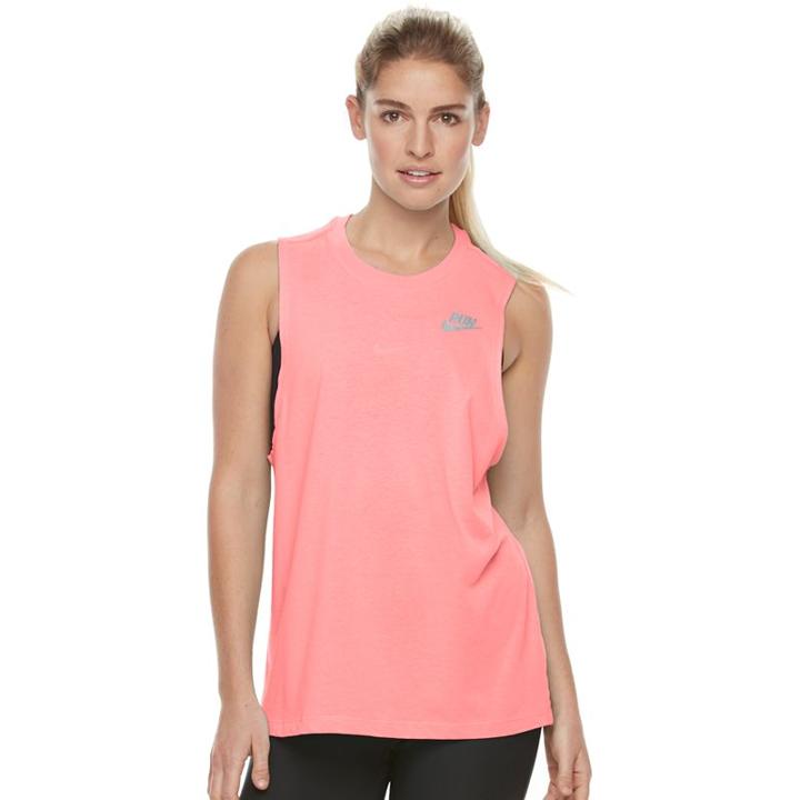 Women's Nike Dry Solid Muscle Running Tank, Size: Xs, Drk Orange
