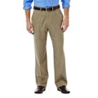 Men's Haggar Eclo Stria Classic-fit Flat-front Dress Pants, Size: 40x30, White Oth