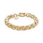 Elegante 18k Gold Over Brass Cubic Zirconia Byzantine Chain Bracelet, Women's, Yellow