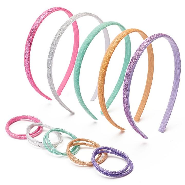 Girls 15-pc. Lurex Headband & Ponytail Holder Set, Girl's, Ovrfl Oth