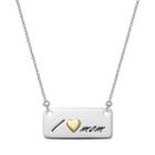 Sterling Silver I Love Mom Bar Necklace, Women's, Size: 18, Grey