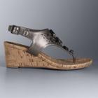 Simply Vera Vera Wang Betty Women's Wedge Sandals, Size: 10, Grey (charcoal)
