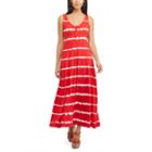 Women's Chaps Seashell Maxi Dress, Size: Large, Red