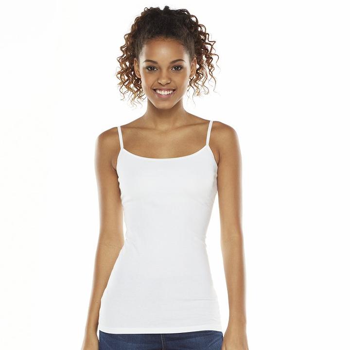 Juniors' So&reg; Scoopneck Satin-trim Cami Tank Top, Kids Unisex, Size: Large, White