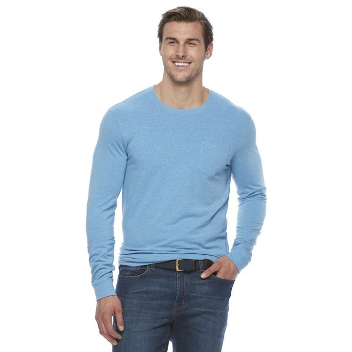 Men's Sonoma Goods For Life&trade; Modern-fit Flexwear Pocket Tee, Size: 2xb, Med Blue