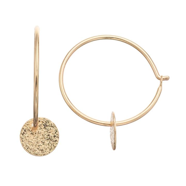Lc Lauren Conrad Textured Disc Nickel Free Hoop Earrings, Women's, Gold