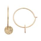 Lc Lauren Conrad Textured Disc Nickel Free Hoop Earrings, Women's, Gold