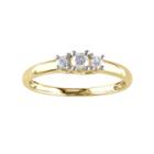 10k Gold 1/4 Carat T.w. Diamond 3-stone Engagement Ring, Women's, Size: 9, White