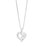 Timeless Sterling Silver Cubic Zirconia Faith Hope Love Cross Heart Pendant Necklace, Women's, White
