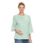 Maternity A:glow Boxy Bell Sleeve Top, Women's, Size: Xs-mat, Brt Green