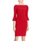 Women's Chaps Jersey Bell-sleeve Sheath Dress, Size: Medium, Red