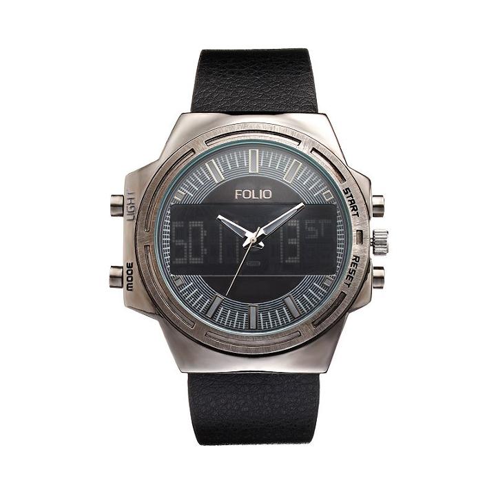 Folio Men's Analog-digital Watch, Size: Xl, Black