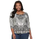 Plus Size World Unity Embellished High-low Tee, Women's, Size: 0x, Grey