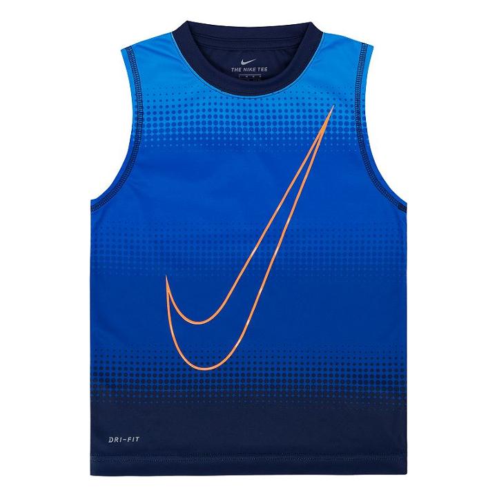 Boys 4-7 Nike Sublimated Logo Muscle Tank Top, Size: 4, Dark Blue