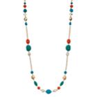 Reconstituted Turquoise Beaded Long Necklace, Women's, Multicolor