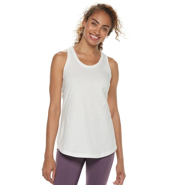 Women's Tek Gear&reg; Jersey Racerback Tank, Size: Small, White