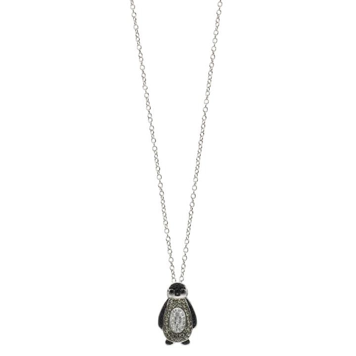 Silver Tone Penguin Pendant Necklace, Women's, Size: 18, Grey