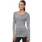Women's Jockey Smart Heathered Long Sleeve Top, Size: Medium, Light Grey