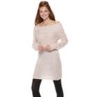 Juniors' Candie's&reg; Off The Shoulder Sweater Dress, Teens, Size: Large, Med Pink