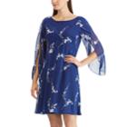 Women's Chaps Slit-sleeve Fit & Flare Dress, Size: 14, Blue