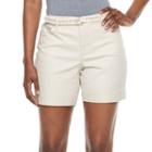 Women's Gloria Vanderbilt Marisa Belted Shorts, Size: 8, Lt Beige