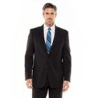 Men's Adolfo Classic-fit Striped Charcoal Suit Jacket, Size: 46 Long, Black