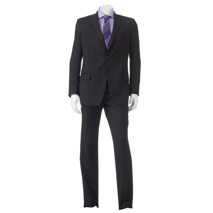 Men's Marc Anthony Slim-fit Pindot Stretch Suit Jacket, Size: 42 - Regular, Black