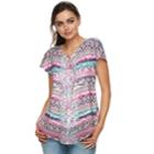 Women's World Unity Printed Flutter Tee, Size: Large, Pink