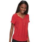 Women's Apt. 9&reg; Strappy Zipper Accent Top, Size: Medium, Med Red