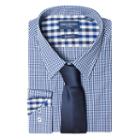 Big & Tall Men's Nick Dunn Slim Tall Patterned Easy-care Spread-collar Dress Shirt & Tie Set, Size: Xlt 38/39, Blue (navy)