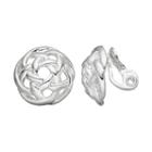 Anapier Woven Nickel Free Clip On Earrings, Women's, Silver