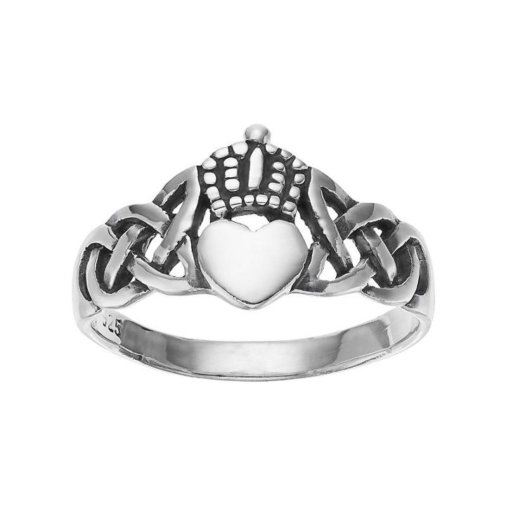 Primrose Sterling Silver Claddagh Ring, Women's, Size: 6, Grey