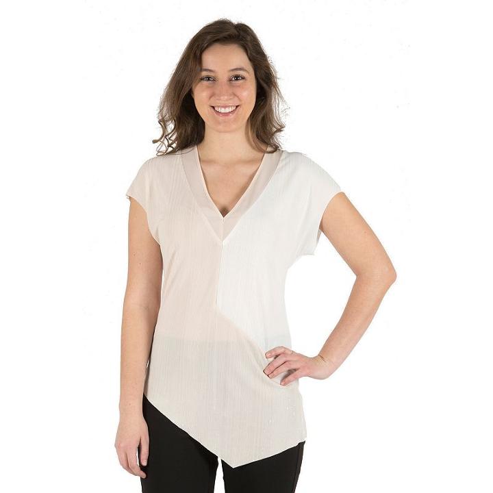 Women's Harve Benard Colorblock Asymmetrical Top, Size: Xl, Beige Oth