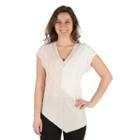 Women's Harve Benard Colorblock Asymmetrical Top, Size: Xl, Beige Oth