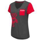 Women's Campus Heritage Wisconsin Badgers Pocket V-neck Tee, Size: Large, Red Overfl