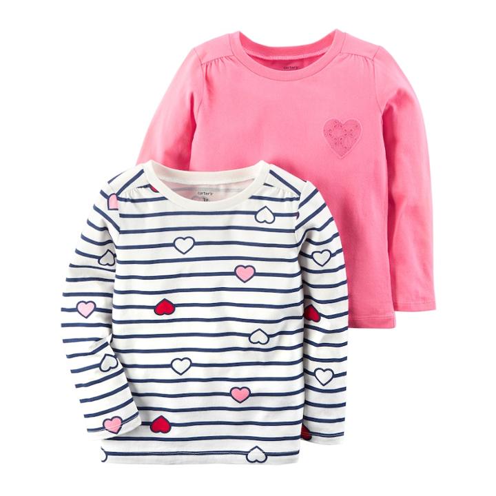 Girls 4-8 Carter's 2-pk. Long Sleeve Tees, Size: 8, Multicolor