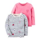 Girls 4-8 Carter's 2-pk. Long Sleeve Tees, Size: 8, Multicolor