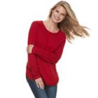 Women's Sonoma Goods For Life&trade; Cable Knit Sweater, Size: Medium, Dark Red