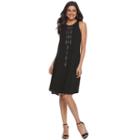 Women's Apt. 9&reg; Embroidered High-neck Shift Dress, Size: Xl, Black